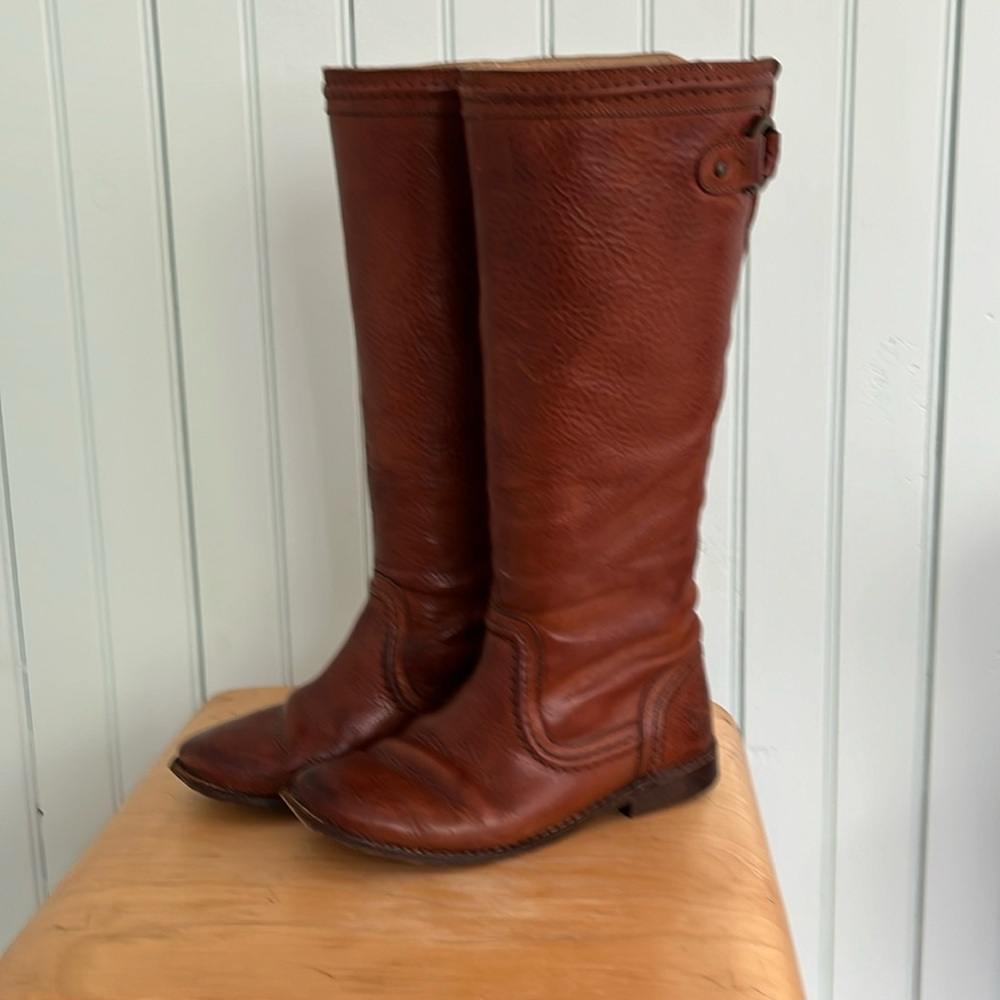 Frye Paige Trapunto Calf High Boot, Brown, Size 5.5